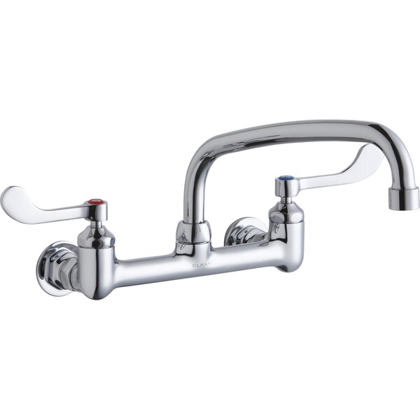 Elkay Elkay 8" Centers Wall Faucet 10" Arc Tube Spout 4" Wsbld Hdl Inlets LK940AT10T4H - main
